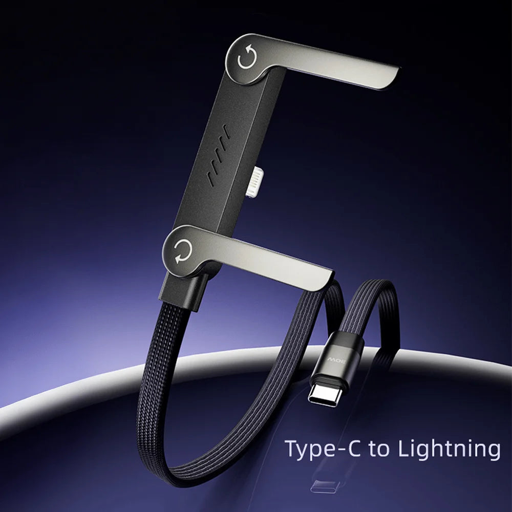 2-In-1 Invisible Holder Charger Cable 240W Fast Charging Foldable Phone Holder Data Cable with Built-In Phone Stand